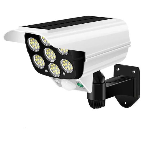 Lampes Solaires À Détecteur De Mouvement Extérieur,Budgétaire À 77 Led,Étanche,Sans Fil,Fausse Caméra De Sécurité - Bd7077m-A41