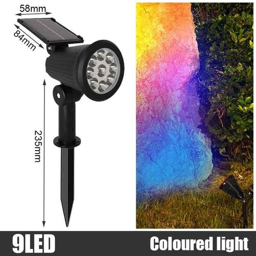 Projecteur Solaire Réglable Dans Le Sol,Applique Murale Paysage Étanche,Éclairage Extérieur,2/9 Led,62 Lampes,Ip65- 9 Led-Rgb-A -B