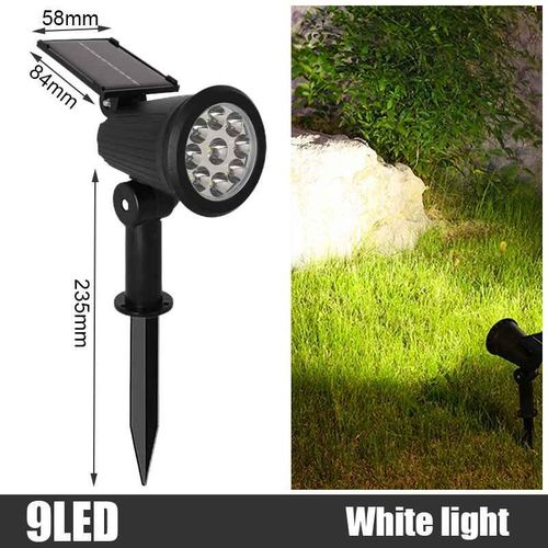Projecteur Solaire Réglable Dans Le Sol,Applique Murale Paysage Étanche,Éclairage Extérieur,2/9 Led,62 Lampes- 9led-White Light -B