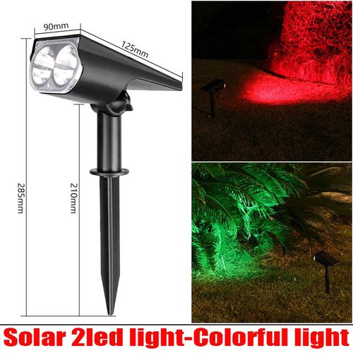 Projecteur Solaire Réglable Dans Le Sol,Applique Murale Paysage Étanche,Éclairage Extérieur,2/9 Led,62 Lampes- 2led-Colorful Light-B
