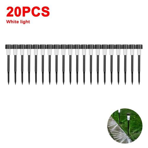 Lampe Solaire D'extérieur Étanche 62,Luminaire Décoratif De Paysage,Idéal Pour Un Jardin,Un Sentier,Une Cour Ou - Black-White-20pcs