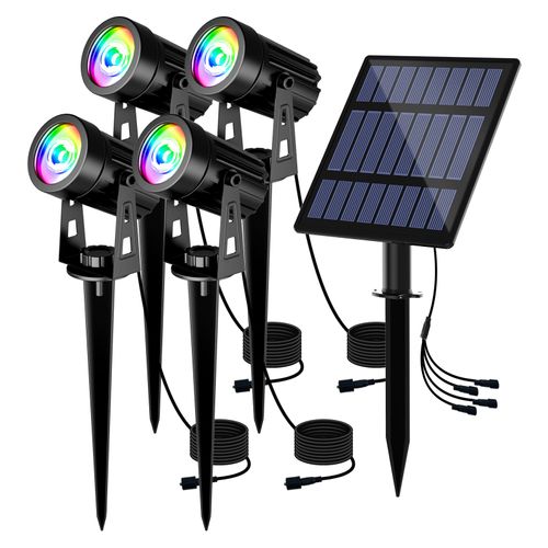 Projecteur Solaire Extérieur À Led,Applique Murale,Lumière De Jardin,Étanche Ip65,3000k,Rvb- Rgb-A842120