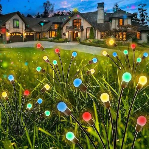 Lampes De Jardin Solaires Étanches À Led,62 Lucioles,Lumières Vibrantes Pour L'extérieur,Décoration Chaude- 6l Multicolour
