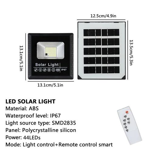 Projecteur Solaire Led Étanche Extérieur,Budgétaire,Rue,Jardin,Lumière,Décoration,Applique Murale,Réflecteur- 44leds-F518
