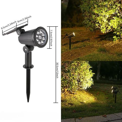 Projecteurs Solaires À 9 Led Pour L'extérieur,Étanche Ip65,Luminosité Réglable,Pour Jardin,Arrière-Cour,Allée,Lampe - Warm-B-A831