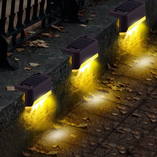 Lampes Solaires À Led Étanches Pour L'extérieur,Clôture,Terrasse,Cour,Balcon,Jardin,Lampe D'escalier,1 À 32 - Brown-Warm Light-4pcs