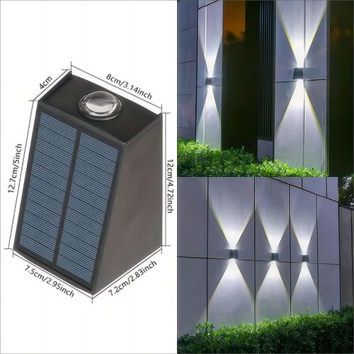 Applique Murale Solaire D'extérieur,1 Pièce,Luminaire Décoratif,Étanche,Brille De Haut En Bas,Idéal Pour Un Jardin,Une-White Light-B