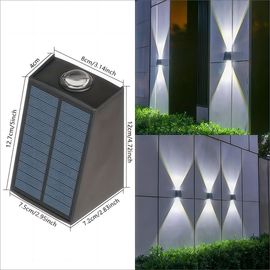 Applique Murale Solaire D'extérieur,1 Pièce,Luminaire Décoratif,Étanche,Brille De Haut En Bas,Idéal Pour Un Jardin,Une-White Light-B