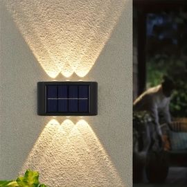Lampe Solaire Extérieure Pour Cour,Applique Murale,Décoration De La Maison,Lavage Mural,Haut Et Bas- 6led Warm Light 1pc-0-5w