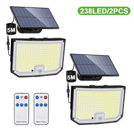 Applique Murale Solaire À 238/328 Led Avec Détecteur De Mouvement,Imperméable Conforme À La Norme Ip65,Luminaire - 238led-2pcs -A