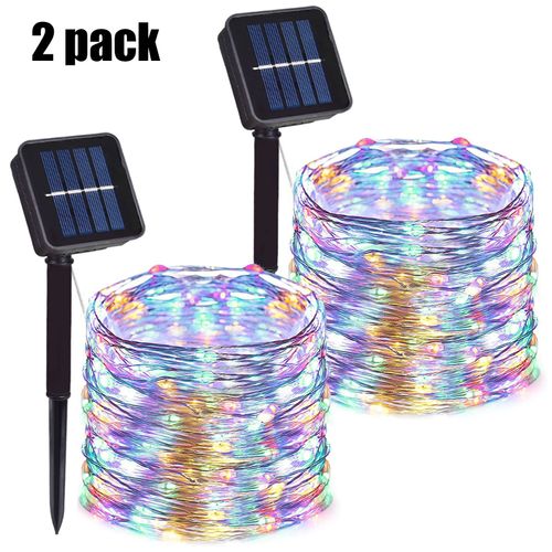 32m/22m/12m/7m Solaire Led Lumière Extérieure Led Lampe Solaire Jardin Extérieur Fée Guirlande Décor De - Multicolor 2pc-32m 300led