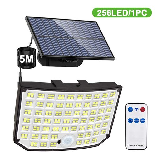 Détecteur De Mouvement Super Lumineux Intégré,Lumière Solaire Extérieure,Puissance De Bain,Étanche Ip65,3 Modes De - 256led-1pcs -A