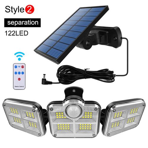 Lampe Solaire Étanche Ip65 Avec Tête Réglable,Lampe De Jardin,Grand Angle D'éclairage,3 Modes,20w,122 Led,333led-122led Separation-D