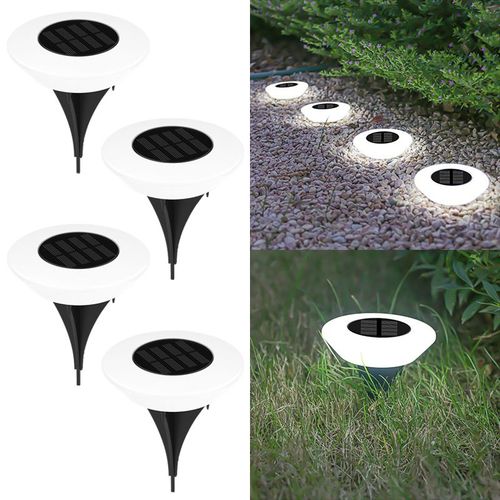 Lampes Solaires D'extérieur À Led,Éclairage À 360 °,Étanche Ip65,Marche/Arrêt,Pour Jardin,Cour,Allée,Pelouse 1/4 - White Ligjt -A