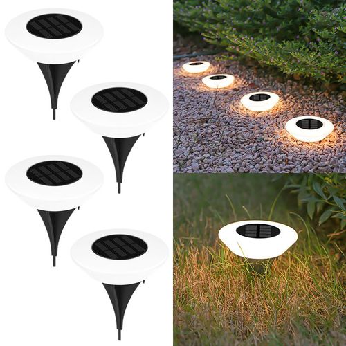 Lampes Solaires D'extérieur À Led,Éclairage À 360 °,Étanche Ip65,Marche/Arrêt,Pour Jardin,Cour,Allée,Pelouse 1/4 - Warm Ligjt -A