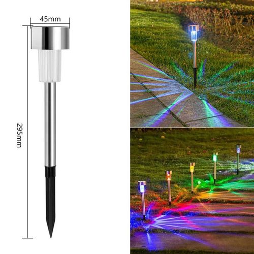 Lampe Solaire D'extérieur Étanche 62,Luminaire Décoratif De Paysage,Idéal Pour Un Jardin,Un Sentier,Une - Silver-Multicolor-4 Pcs