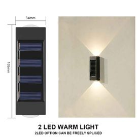 Applique Murale Solaire D'extérieur,Étanche,62 Lumières,Éclairant,Maison,Jardin,Cour,Décoration Extérieure- 2led-Warm-10pcs