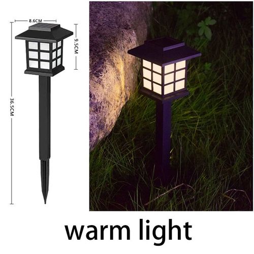Lampes De Pelouse Solaires Étanches À Led,Extérieur,Ip65,Décoration De Lampe Solaire Pour Jardin,Passerelle,Chemin- Warm Light-2pcs