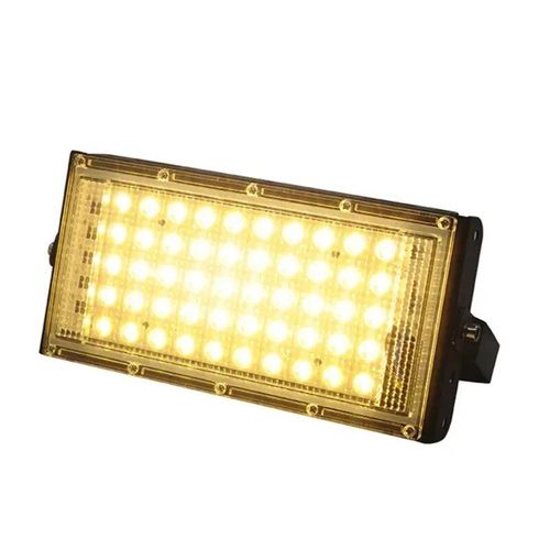 Projecteur Led Imperméable À Large Faisceau,Conforme À La Norme Ip65,Éclairage D'extérieur,220/240v,50w- 50w Warm White