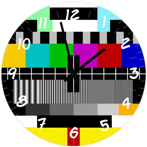 Horloge en verre mire télévisuelle 29 cm