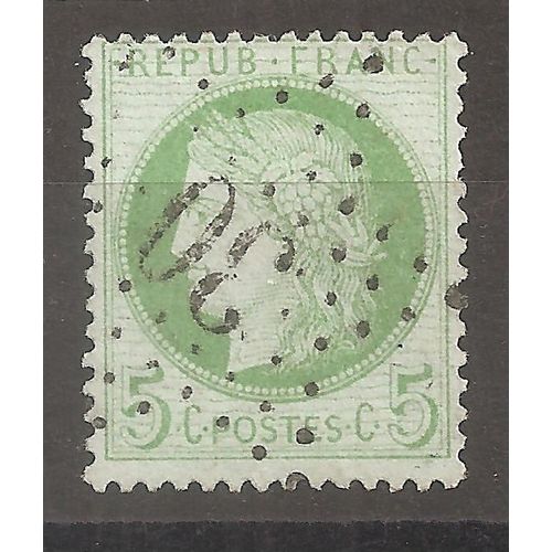 53 (1871) Crs 5c Vert-Jaune Oblitr Etoile 30 De Paris (Cote 10e) (0892)