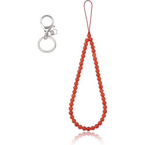 Kal-Dragonnes De Poignet En Pierre Naturelle Pour Téléphone Corde De Longe Anti-Perte Pendentifs De Téléphone En Jade Rouge Pour Porte-Clés Accessoires De Suspension De Téléphone