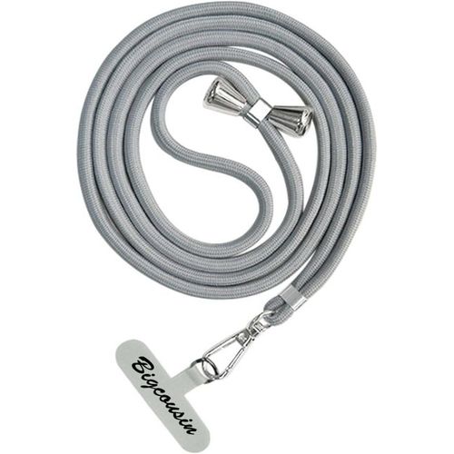 Kal-Tour De Cou Telephone Universelle,Réglable Amovible En Nylon Pendentifs Collier De Longe Porte-Clés Cordon Pour Plupart De Téléphones Intelligents,Gris Clair