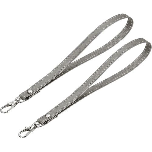 KAL-Pcs Dragonne De Poignet, Dragonne De Poignet En Cuir Pu Pour Remplacement De Clés De Coque De Téléphone Portefeuille Sac À Main, Gris