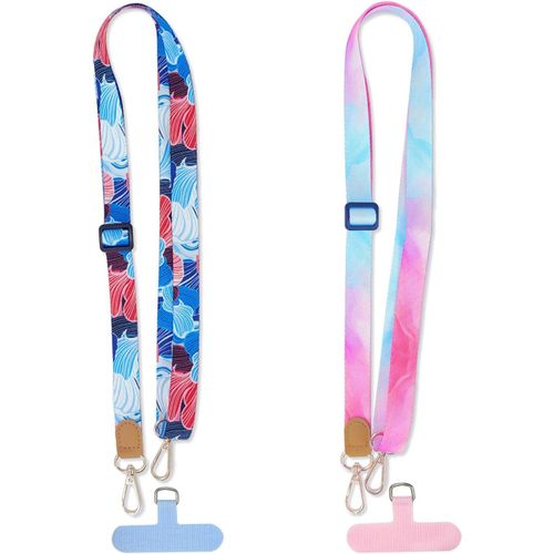 Kal-Lot De 2 Dragonnes Pour Téléphone, Cordon Pour Tour De Cou Et Bandoulière, Compatible Avec Sac À Main, Porte-Clés, Dragonne D'appareil Photo Et Pendentif Pour Accessoire Mobile