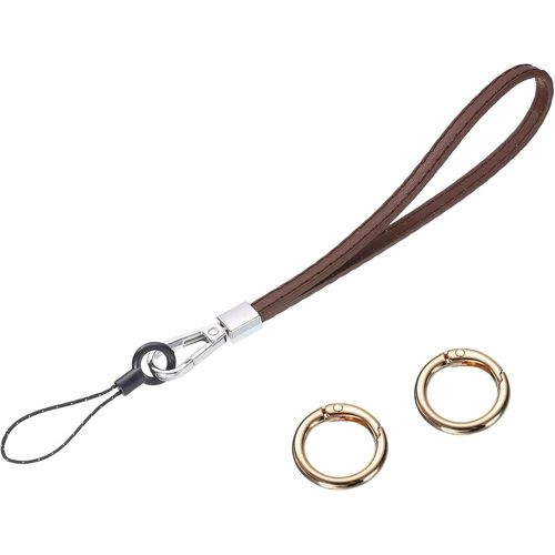 KAL-Dragonne En Cuir Lisse Pour Empêcher Les Chutes De Poignet Pour Embrayage, Téléphone Portable, Porte-Clés, Portefeuille, Sac À Main