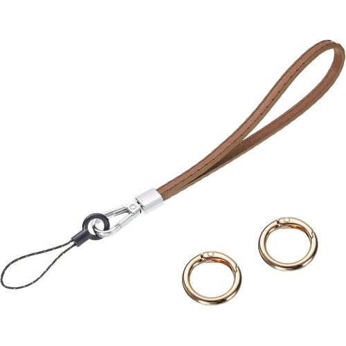 KAL-Dragonne En Cuir Lisse Pour Empêcher Les Chutes De Poignet Pour Embrayage, Téléphone Portable, Porte-Clés, Portefeuille, Sac À Main