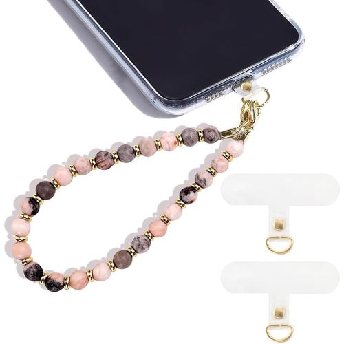 Kal-Pierre Naturelle Cordon Telephone Portable En Perlée Bijoux De Chaîne De Téléphone Portable Bohème Charm Pour Femmes Filles Pour Tablette Porte-Clés Caméra Cartes D'identité