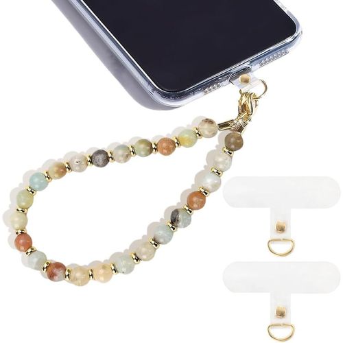 Kal-Pierre Naturelle Cordon Telephone Portable En Perlée Bijoux De Chaîne De Téléphone Portable Bohème Charm Pour Femmes Filles Pour Tablette Porte-Clés Caméra Cartes D'identité