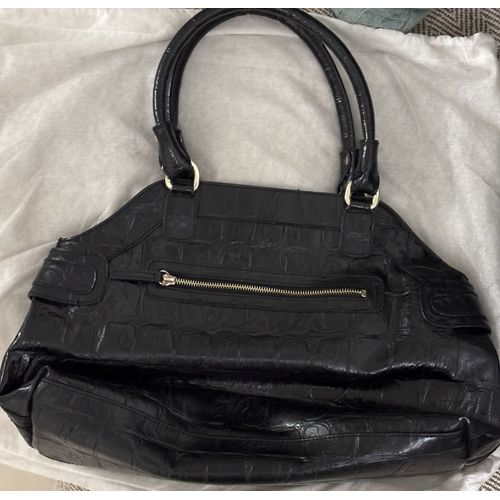 Sac à main GUESS noir pour femme, double anse, avec fermeture éclair au verso du sac