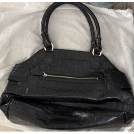 Sac à main GUESS noir pour femme, double anse, avec fermeture éclair au verso du sac