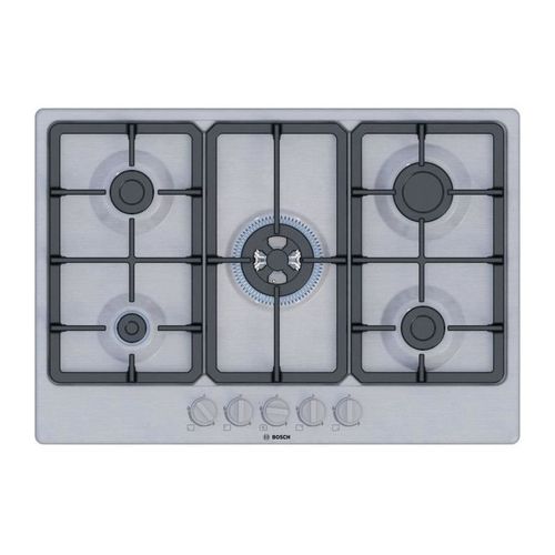 Table de cuisson à gaz - BOSCH Série 4 - 5 foyers - 52 x 75 x 4,5 cm - PGQ7B5K90 - Inox
