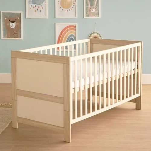 Lit Bébé Évolutif 70x140 Roba - Momo - Convertible En Lit Junior - Hauteur Réglable - Cachemire - Chêne Tristan