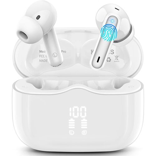 KAL-Ecouteurs Bluetooth Sans Fil, Écouteurs Bluetooth 5.3 Hi-Fi Stéréo Avec 4 Enc Réduction Antibruit Mic, 40H Casque Sans Fil, Écran Led, Ip7 Étanche, Contrôle Tactil, Oreillette Pour Ios Android, B