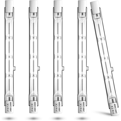 Kal-Ampoule Halogène R7s 200w 118mm Dimmable, 2800k Blanc Chaud, Ampoule De Sécurité Pour Projecteur Extérieur, 230v Économie D'énergie