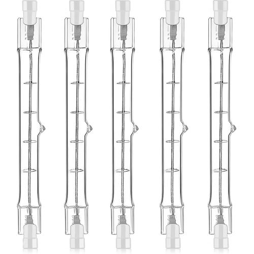 Kal-Pièces Ampoules Halogène R7s 118mm 300w 220-40v, 3100 Lm, Éclairage Extérieur Et Intérieur, Lampes Tige Halogène Dimmables, Spot De Bâtiment, Paysage, Lumière Blanche Chaude, [Classe Énergétiq