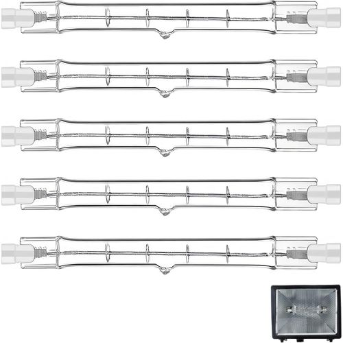 Kal-Pièces 300w R7s Ampoule Halogène 118mm 220-40v 3100 Lm Lumière Blanche Chaude Tige Halogene Dimmable Éclairage Spot Extérieur Et Intérieur Pour Bâtiment Paysage Sécurité Éclairage De Scène Stu