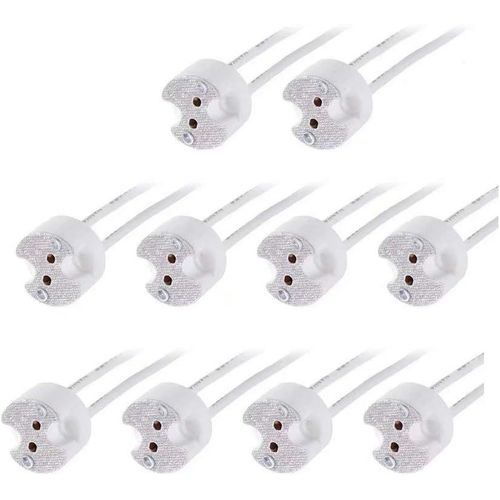 Kal-Bin-Pin Base De 10 Pièces, Connecteur Mr16,G4,Gu5.3, Gz4, Mr11,12v Halogène Incandescent Led Douille De Lampe, Base En Céramique
