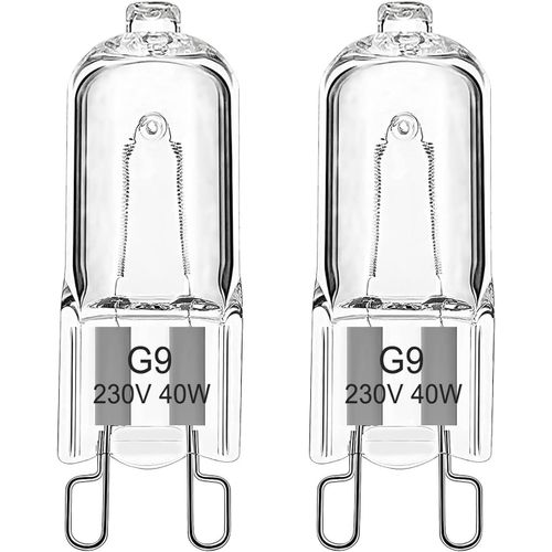 Kal-Ampoule Halogène G9 Pour Four 40w 230v Ampoule De Four G9 Dimmable Tolérance 300°C Pour Aeg/Neff/Whirlpool/Smeg/Bosch, Micro-Ondes, Blanc Chaud 2700k, Lot De 2