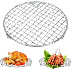 KAL-Grid Accessoire Pour Barbecue/Grill, 18Cm/7.1 Pouces Barbecue Grille De Cuisson En Acier Inoxydable Grille Ronde Pour Grillades, Grille De Refroidissement Pour Cuisson Empilable