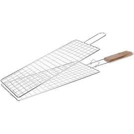 KAL-Grilles De Cuisson Barbecue Et Fumoir -Grille De Barbecue Double Extensible,Grille Barbecue Double À Poisson, Grille Bbq Poisson -Matière : Acier Chromé -Dimensions : 40 X 17Cm