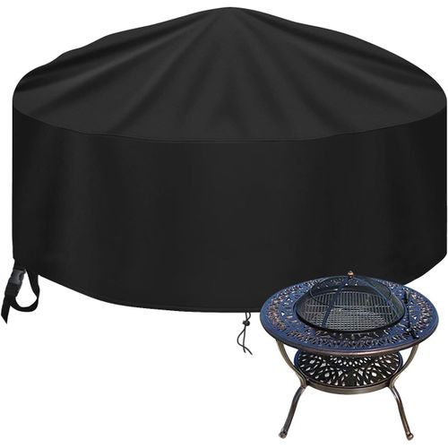 KAL-Housse De Protection Pour Braséros Imperméable Housse Brasero,Coupe-Vent,Résistant Aux Uv, Résistant À La Déchirure, Tissu Oxford 600D Housse Pour Foyer Barbecue, Housses Pour Braséros (Ø91X31Cm)