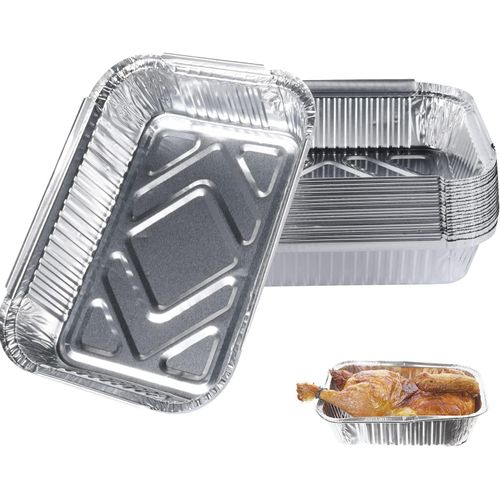 KAL-Bacs De Récupération En Aluminium, 25Pcs Bols En Aluminium,Bacs À Grillades, Pour Pique-Nique, Barbecue, Four (Argent)