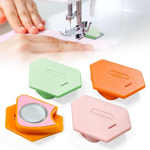 KAL-Lot De 4 Guides De Couture Magnétiques Multifonction, Accessoires De Couture Avec Échelle, Guide D'Ourlet Pour Machine À Coudre, Outil De Couture Précis Et Portable (4 Pieces)