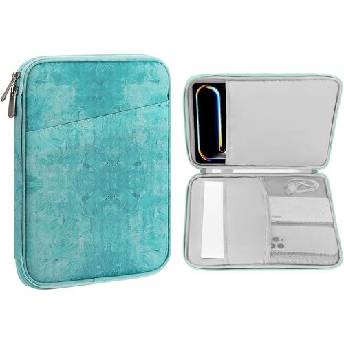 KAL-Tablette De 9-11 Pouces De Protection,Compatible Avec 11"" Ipad Air M3,Ipad A16 2025,Pro 11 M4, Ipad 10/9/8/7Th, Galaxy Tab S9/S8/A8/A7, Sacoche De Protection Avec Pochette, Vert Mer