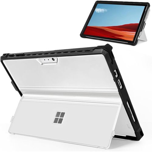 KAL-Étui Adapté Au Microsoft Surface Pro Plus/7/6/5/4/Pro Lte 12,3 Pouces, Étui De Protection Robuste, Avec Support Pour Stylet, Compatible Avec Le Clavier Type Cover, Semi-Transparent